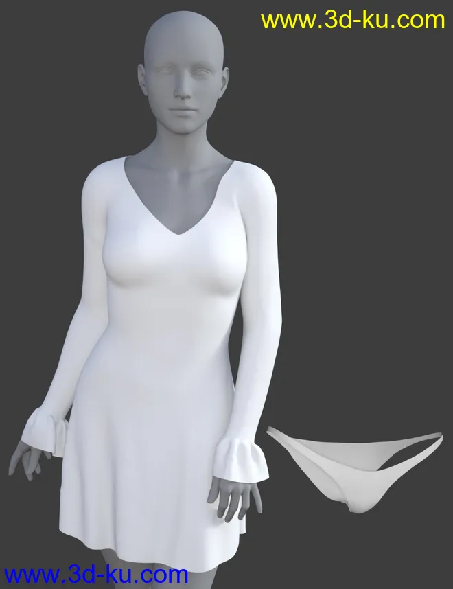 dForce Delilah Dress for Genesis 8 Female(s)模型的图片6