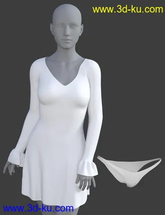 3D打印模型dForce Delilah Dress for Genesis 8 Female(s)的图片