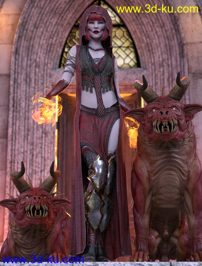 dForce Diabolus Outfit for Genesis 8 and 8.1 Female模型的图片3
