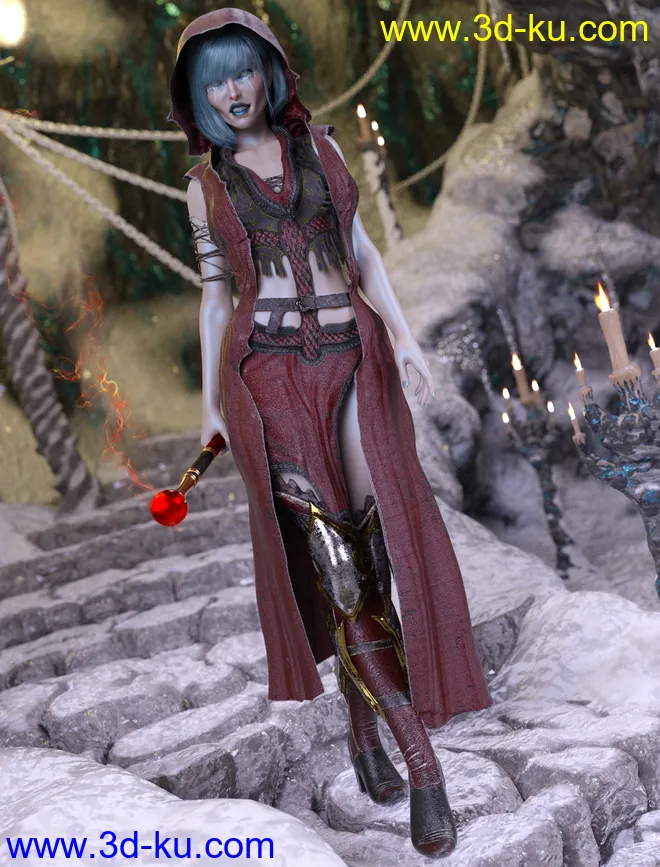 dForce Diabolus Outfit for Genesis 8 and 8.1 Female模型的图片4