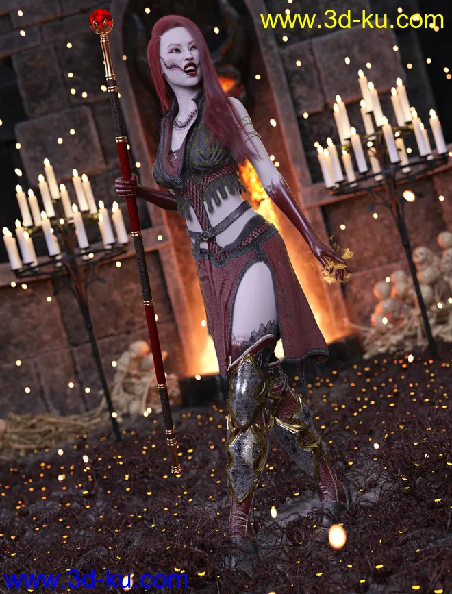 dForce Diabolus Outfit for Genesis 8 and 8.1 Female模型的图片5