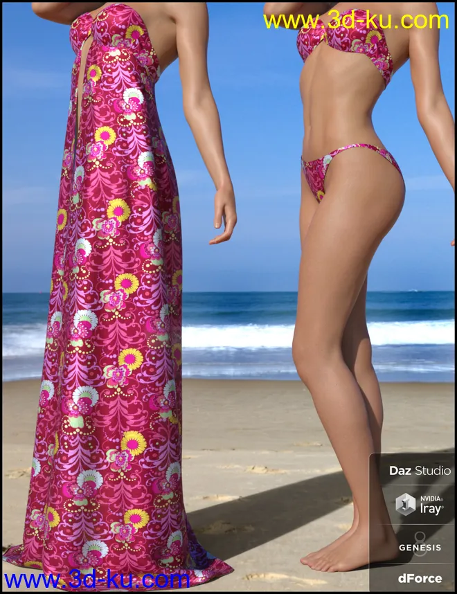 dForce Dresskini for Genesis 8 Female(s)模型的图片3
