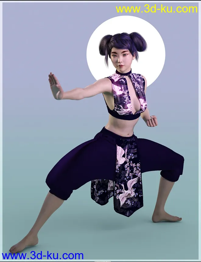 dForce Eastern Wind Outfit for Genesis 8 Females模型的图片3