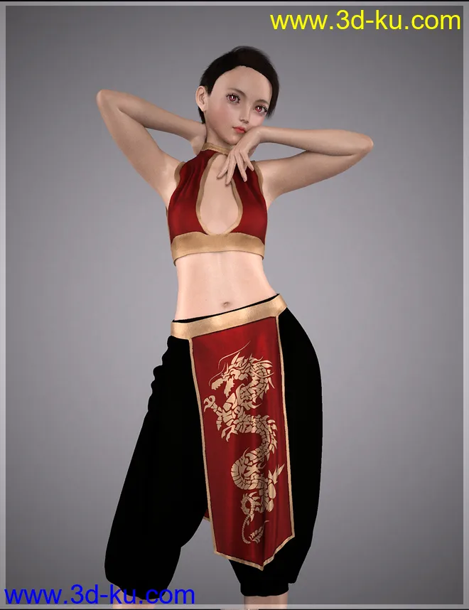 dForce Eastern Wind Outfit for Genesis 8 Females模型的图片5