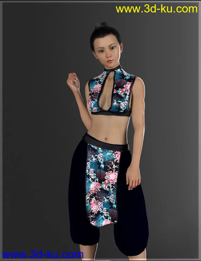 dForce Eastern Wind Outfit for Genesis 8 Females模型的图片6