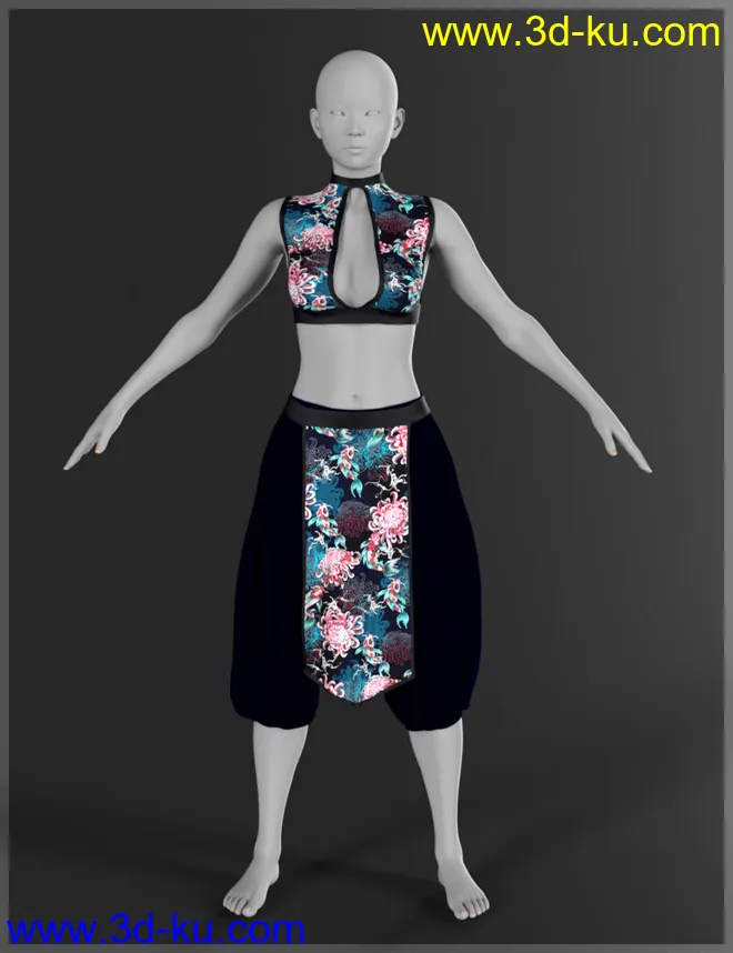 dForce Eastern Wind Outfit for Genesis 8 Females模型的图片12