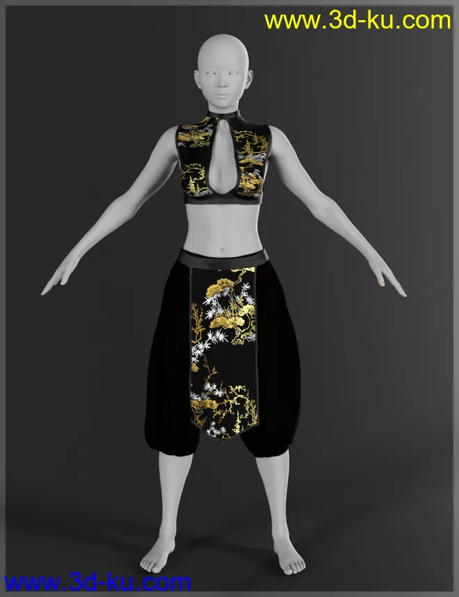 dForce Eastern Wind Outfit for Genesis 8 Females模型的图片13