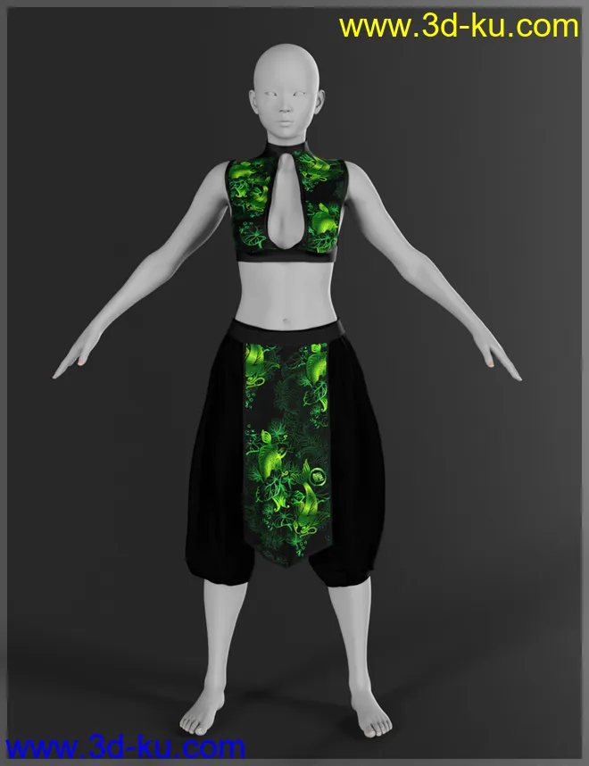 dForce Eastern Wind Outfit for Genesis 8 Females模型的图片16