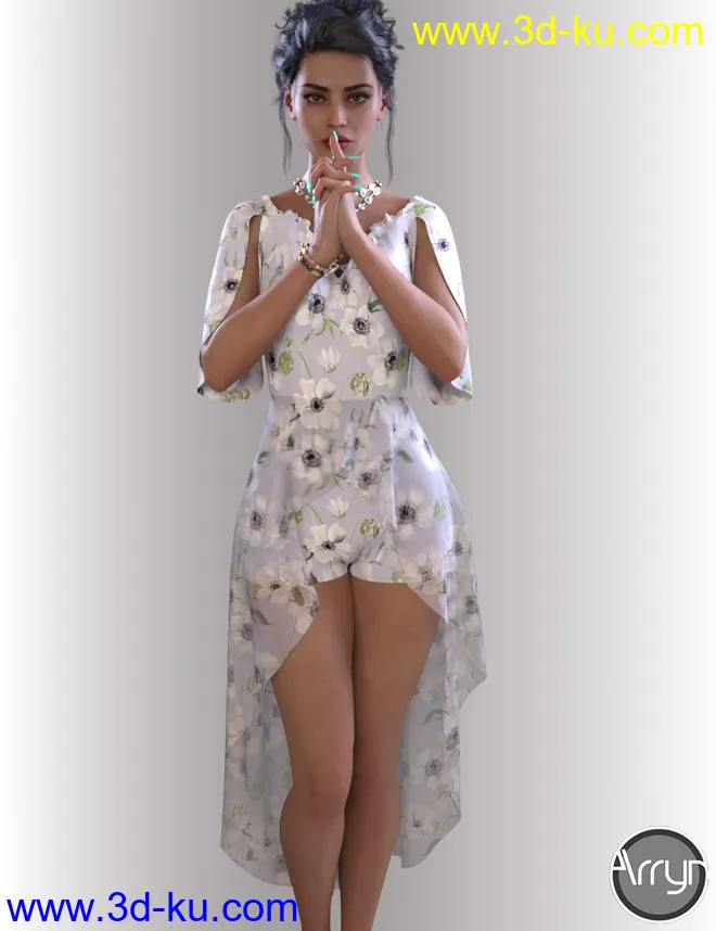 dForce Erin Holiday Dress for Genesis 8 Females模型的图片2