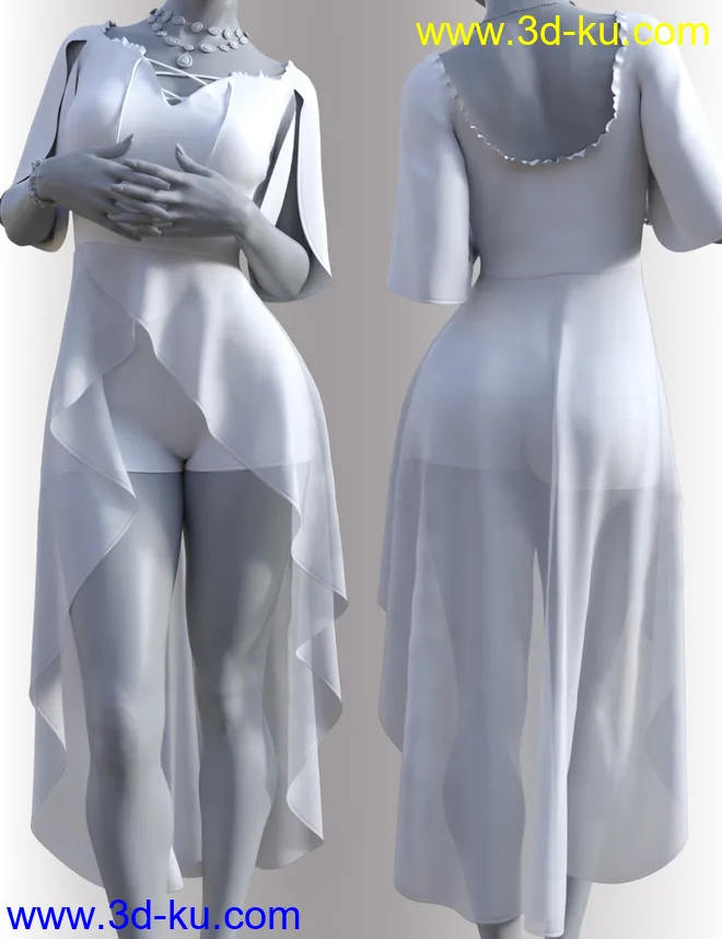 dForce Erin Holiday Dress for Genesis 8 Females模型的图片6
