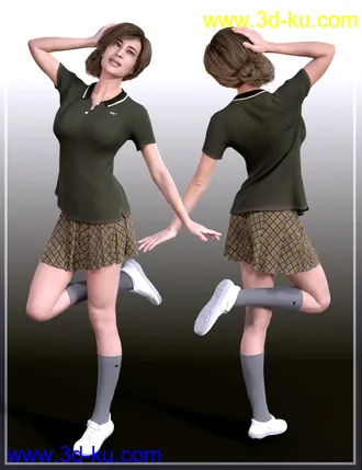 3D打印模型dForce Everyday Polo Style Outfit for Genesis8 Females的图片