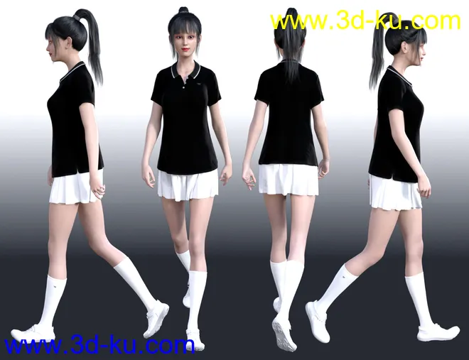 dForce Everyday Polo Style Outfit for Genesis8 Females模型的图片3