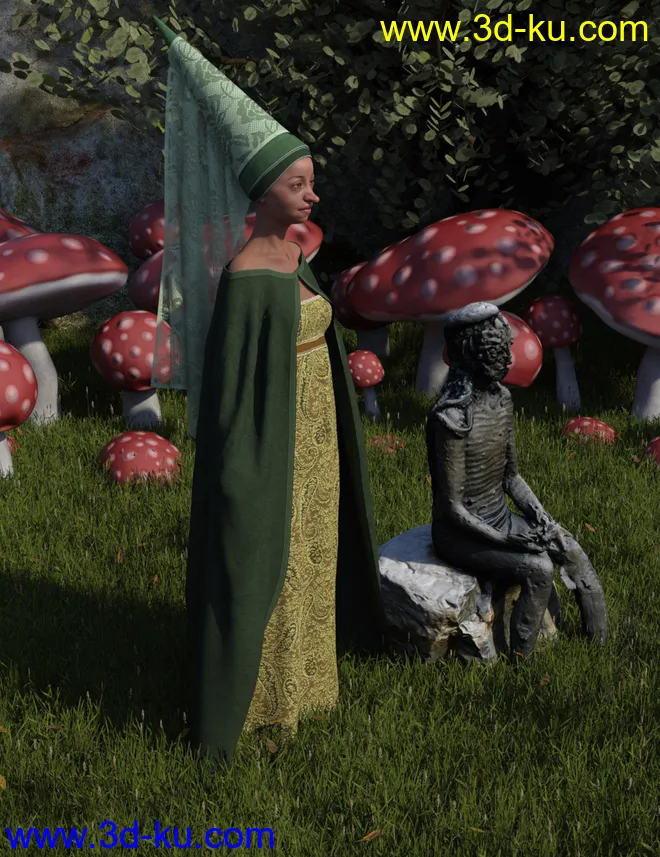 dForce Fairy Tale Dress for Genesis 8 Female(s)模型的图片1