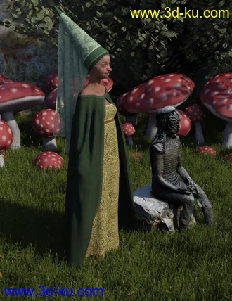 3D打印模型dForce Fairy Tale Dress for Genesis 8 Female(s)的图片