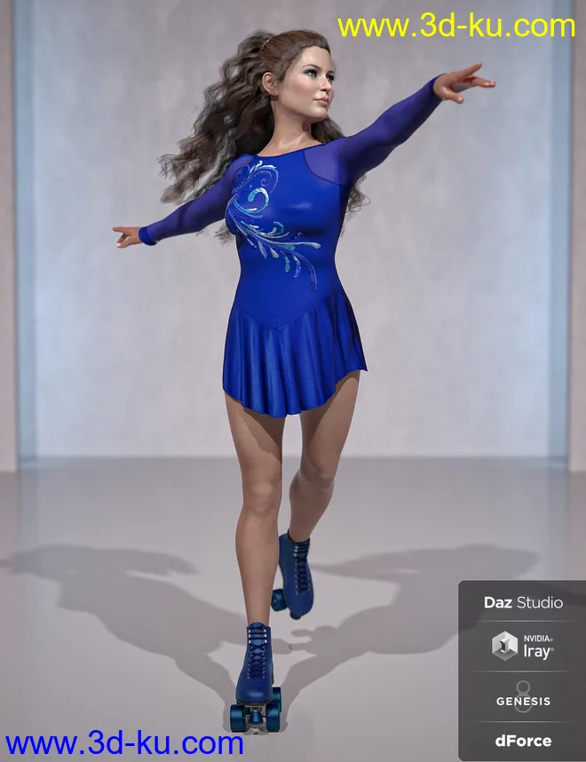 dForce Figure Skater Outfit Textures模型的图片2