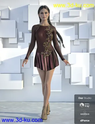 3D打印模型dForce Figure Skater Outfit Textures的图片