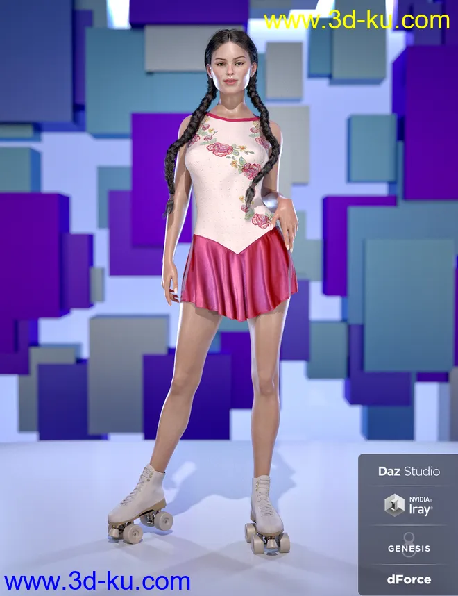 dForce Figure Skater Outfit Textures模型的图片5