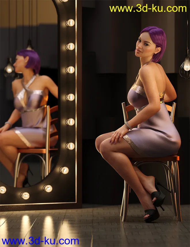 dForce Fleur Outfit and Jewelry for Genesis 8 Female(s)模型的图片3