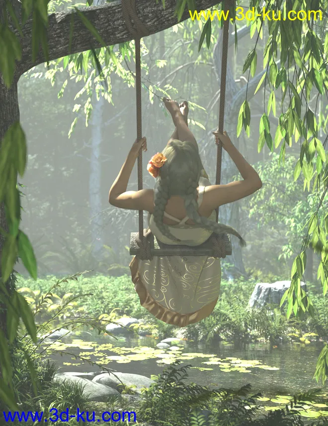 dForce Floral Fiesta Outfit for Genesis 8 Females模型的图片4