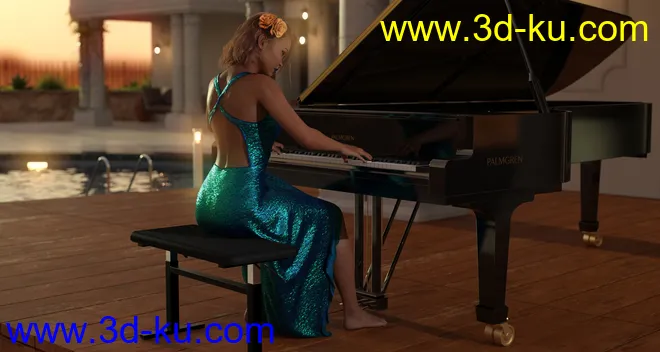 dForce Floral Fiesta Outfit for Genesis 8 Females模型的图片6