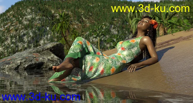 dForce Floral Fiesta Outfit for Genesis 8 Females模型的图片8