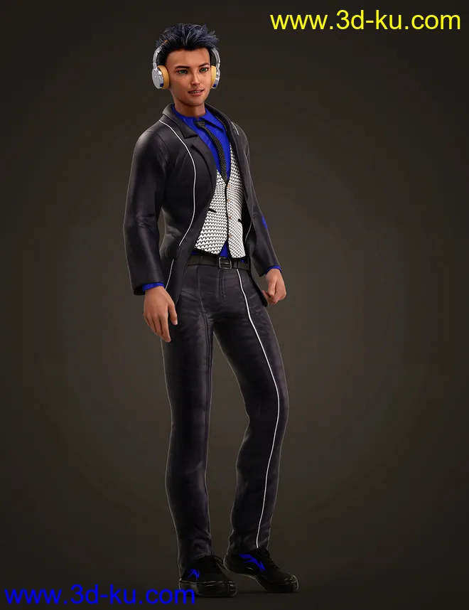 dForce Flow Outfit for Genesis 8.1 Male and Kota 8.1模型的图片2