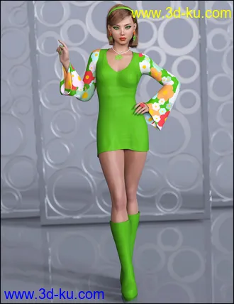3D打印模型dForce Flower Power Outfit for Genesis 8 Female的图片