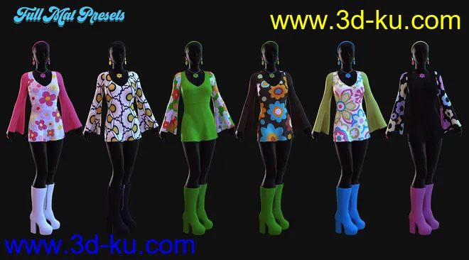 dForce Flower Power Outfit for Genesis 8 Female模型的图片11