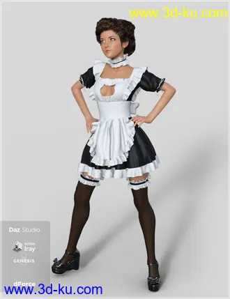 3D打印模型dForce French Maid Servant Outfit for Genesis 8 Female(s)的图片