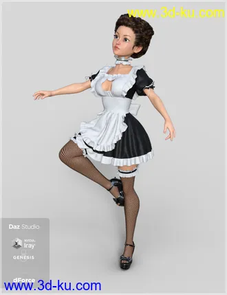3D打印模型dForce French Maid Servant Outfit for Genesis 8 Female(s)的图片