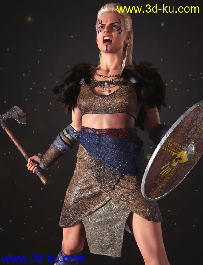 dForce Frida Viking Outfit for Genesis 8 Female模型的图片1