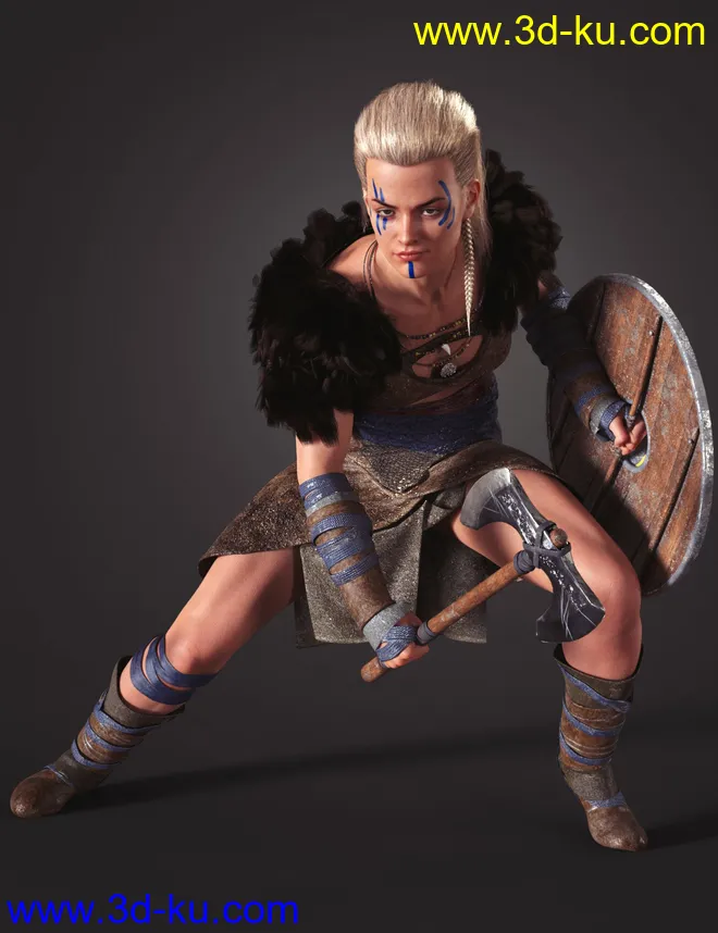 dForce Frida Viking Outfit for Genesis 8 Female模型的图片2