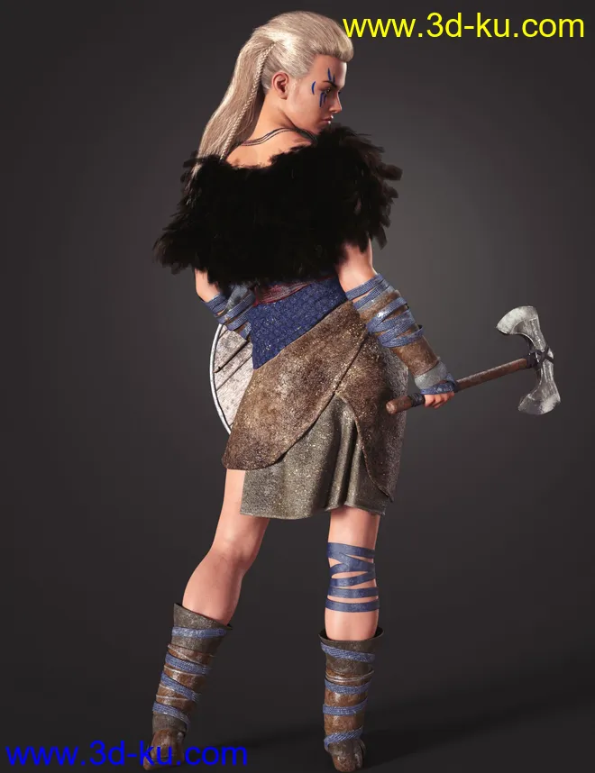 dForce Frida Viking Outfit for Genesis 8 Female模型的图片3