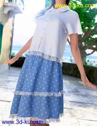 3D打印模型dForce Frilled Blouse and Skirt for Genesis 8 Female的图片