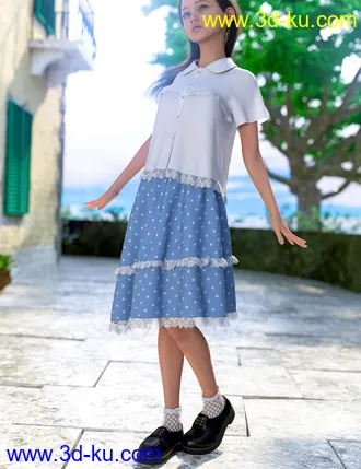 3D打印模型dForce Frilled Blouse and Skirt for Genesis 8 Female的图片