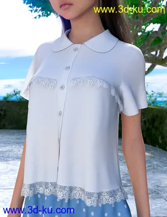 3D打印模型dForce Frilled Blouse and Skirt for Genesis 8 Female的图片