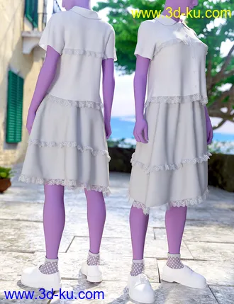 3D打印模型dForce Frilled Blouse and Skirt for Genesis 8 Female的图片