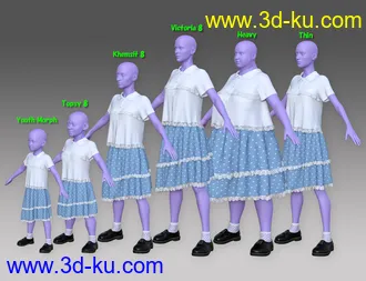 3D打印模型dForce Frilled Blouse and Skirt for Genesis 8 Female的图片