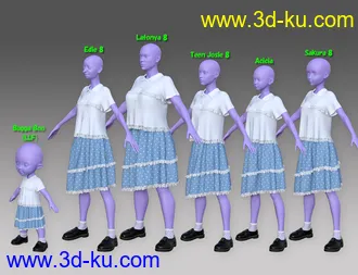 3D打印模型dForce Frilled Blouse and Skirt for Genesis 8 Female的图片