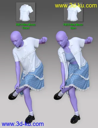 3D打印模型dForce Frilled Blouse and Skirt for Genesis 8 Female的图片