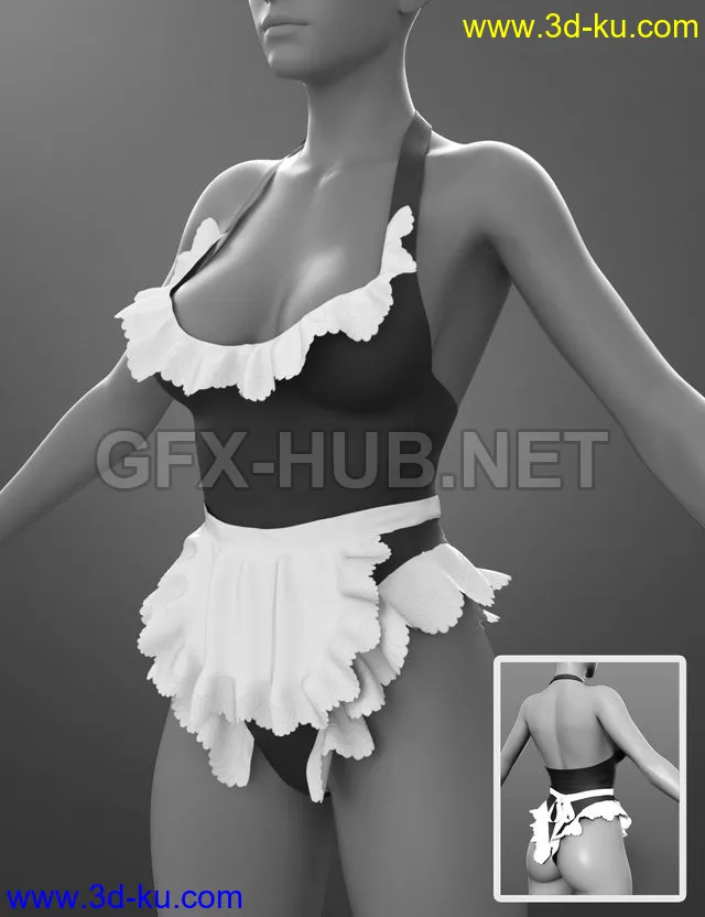 dForce Frilly Outfit for G8F - Daz Freebie模型的图片1