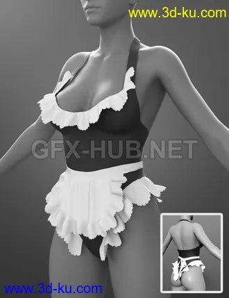 3D打印模型dForce Frilly Outfit for G8F - Daz Freebie的图片