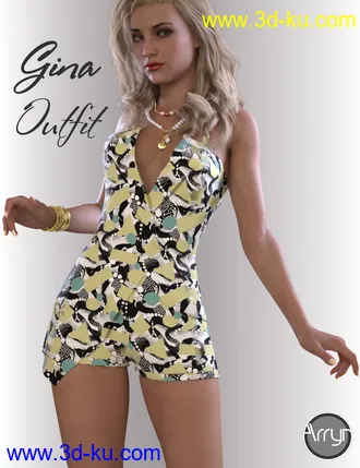 3D打印模型dForce Gina Outfit for Genesis 8.1 Females的图片