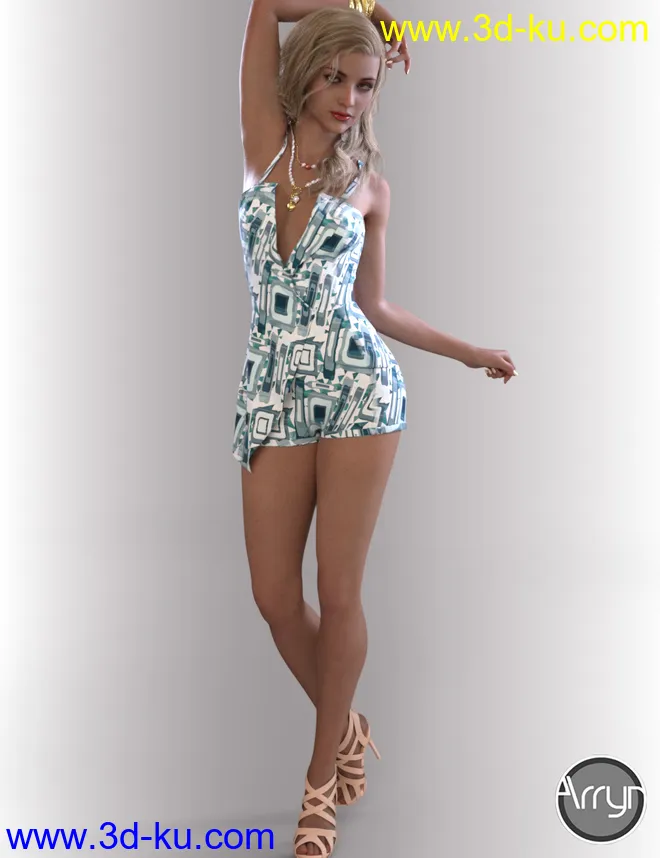 dForce Gina Outfit for Genesis 8.1 Females模型的图片3