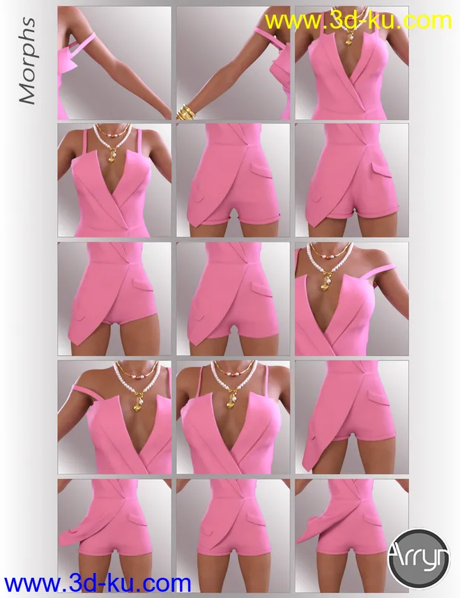 dForce Gina Outfit for Genesis 8.1 Females模型的图片8