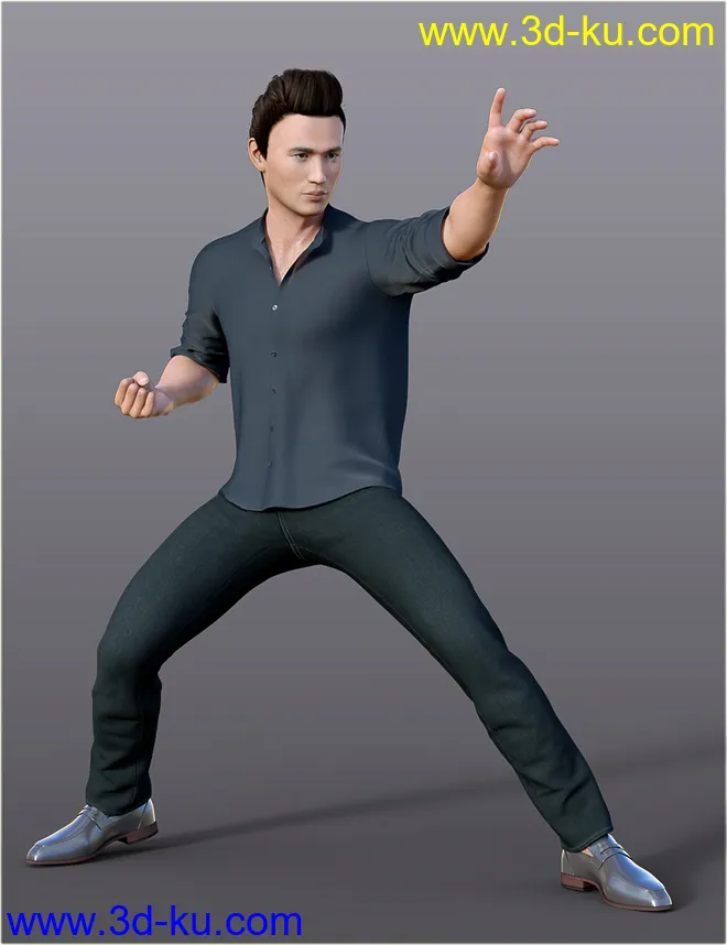 dForce H&C Mandarin Collar Shirt Outfit for Genesis 8 Male(s)模型的图片6