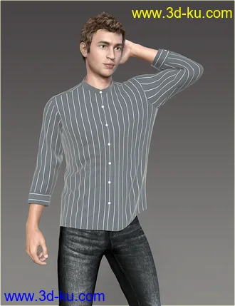 3D打印模型dForce H&C Mandarin Collar Shirt Outfit for Genesis 8 Male(s)的图片