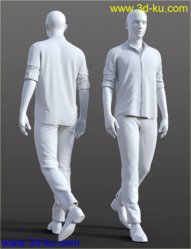 dForce H&C Mandarin Collar Shirt Outfit for Genesis 8 Male(s)模型的图片10