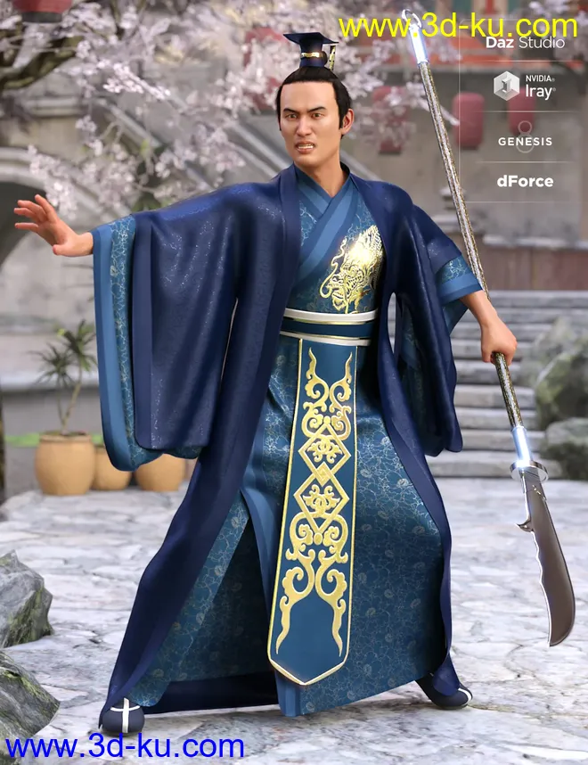 dForce Hanfu Outfit Textures模型的图片4