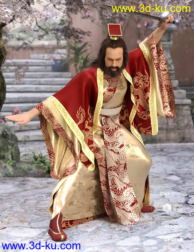 dForce Hanfu Outfit Textures模型的图片5